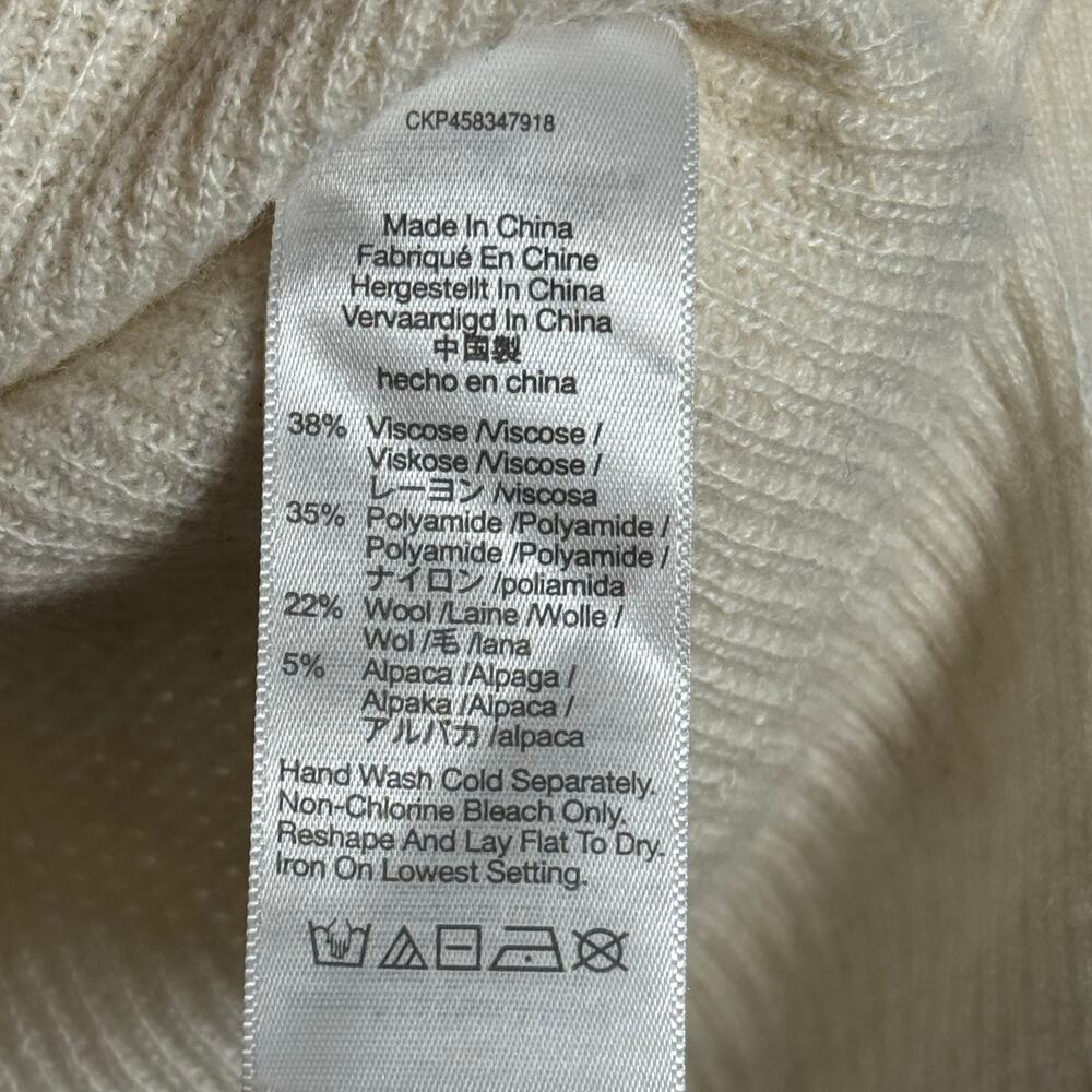 Madewell Asherton Waffle Cardigan Cream Sweater Wool Alpaca Blend Women’s XS - Picture 5 of 10